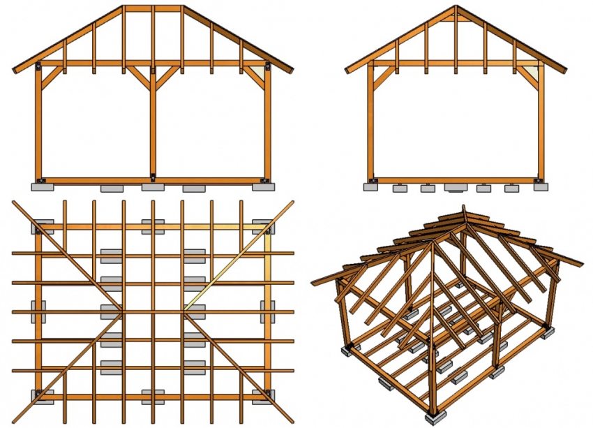 План стропил вальмовой крыши